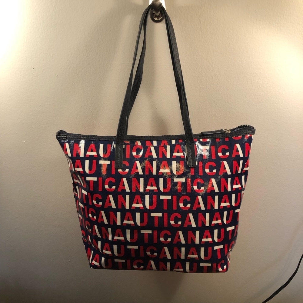 Nautica Kodi Satchel Inidgo Red White Blue Strap Bag/Tote - Picture 2 of 11